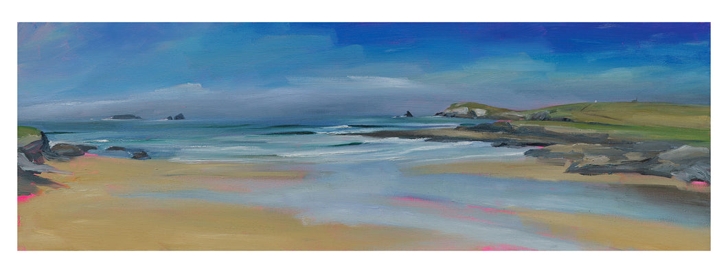 painting of treyarnon bay