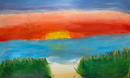 "Sunset Painting By Indy, Age 9" Fine Art Print