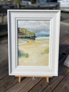 "Mawgan Porth from the dune path" - Original Painting