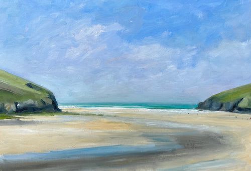 'Mawgan Porth Low Tide in March' fine art print