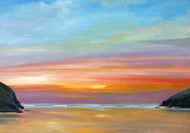 'Mawgan Porth Sunsets are lovely' Fine art print
