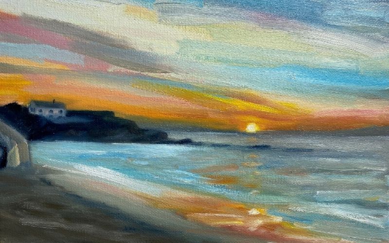 painting of constantine bay cornwall