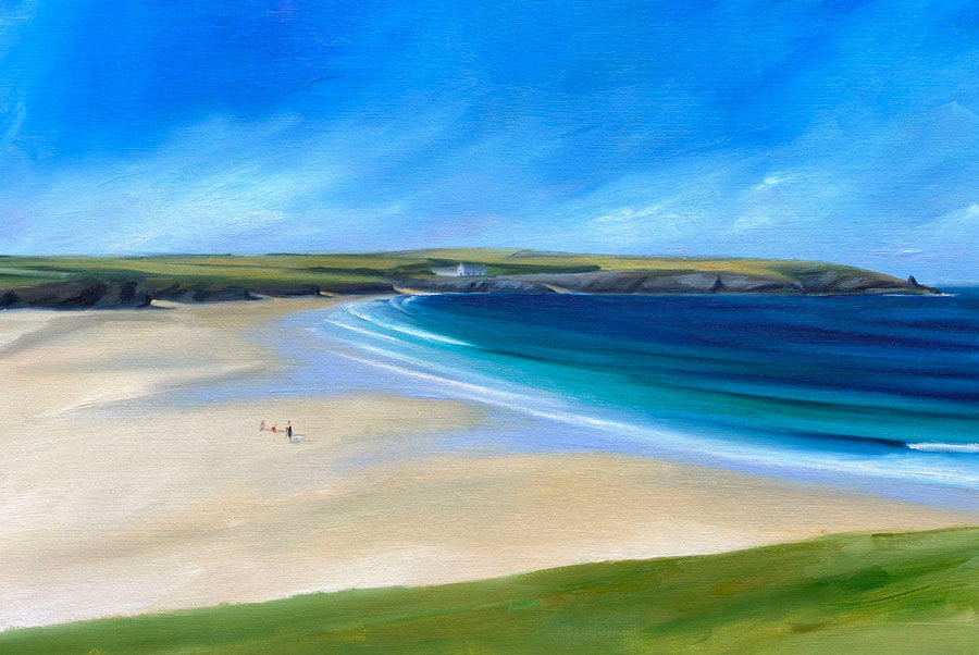 painting of harlyn bay cornwall