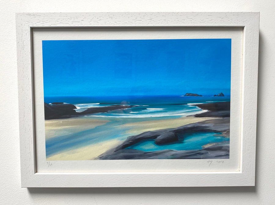 Toby Ray 'Dreamy Blue at Treyarnon' Fine Art Print- Toby Ray Artist – Toby Ray ...