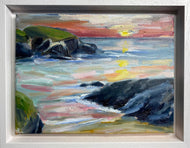 'Autumn Sunset at Treyarnon ' - Original Oil Sketch