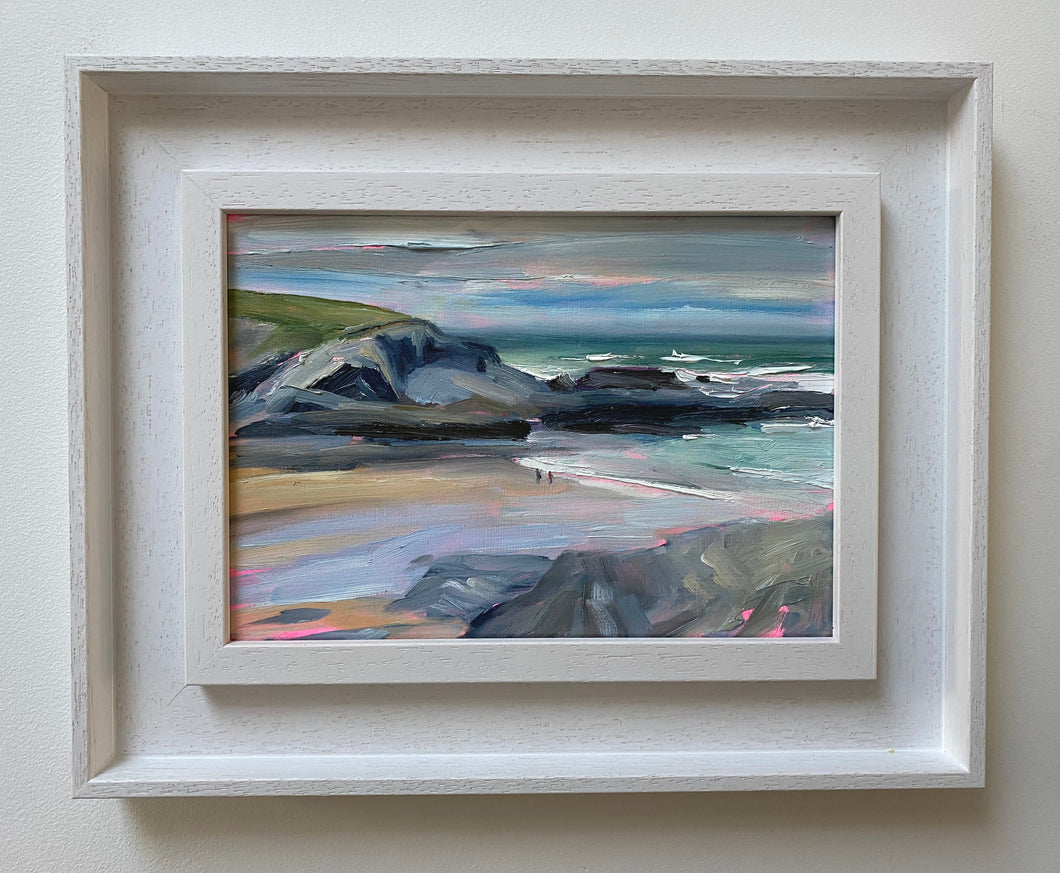 oil painting of Treyarnon bay