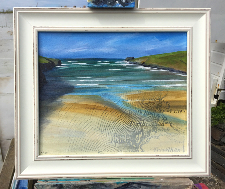 Painting of Porthcothan Bay by Cornish artist Toby Ray