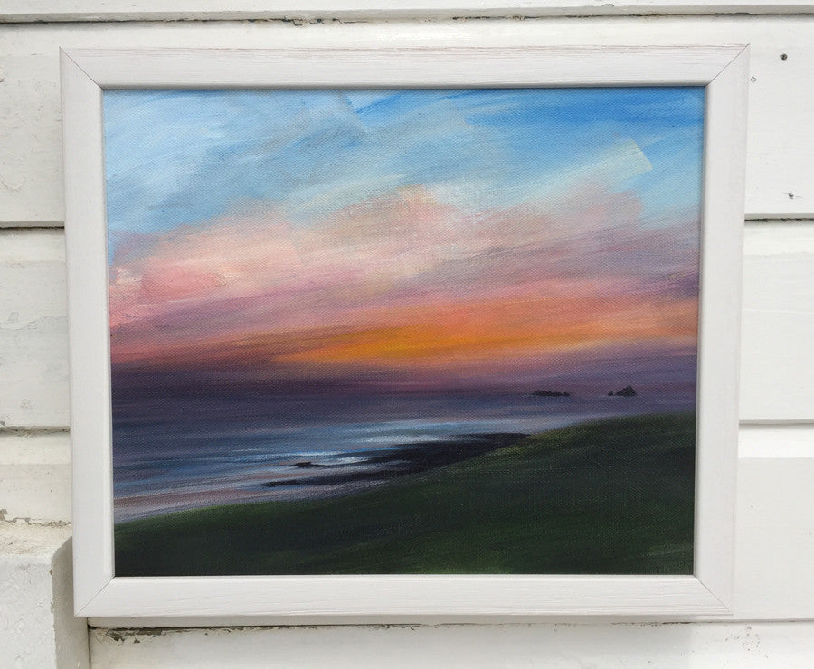 Treyarnon Sunset, painting by Toby Ray