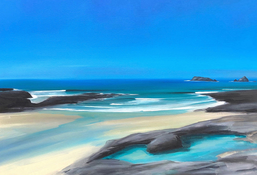 Toby Ray 'Dreamy Blue at Treyarnon' Fine Art Print- Toby Ray Artist – Toby Ray ...