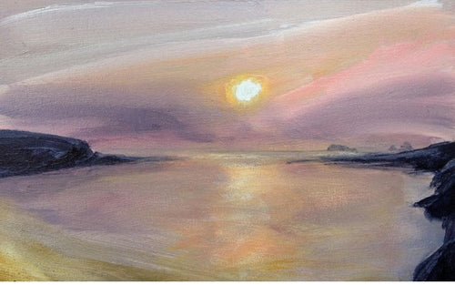 hazy treyarnon sunset painting