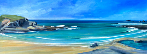 painting of treyarnon bay